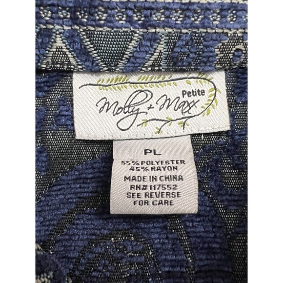 Molly + Maxx Women's Blue Print Tapestry Zip Up Jacket Size L Petite - Picture 3 of 9